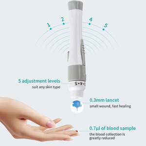 Kit de <span class=keywords><strong>glucomètre</strong></span> sans codage pour usage domestique, adapté aux personnes âgées et aux femmes enceintes, <span class=keywords><strong>avec</strong></span> bandelettes de test et lancettes - Product Image 4