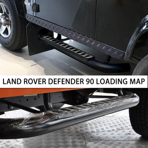 Estribos Laterales, Barras Nerf, Peldaños Laterales para Land Rover Defender 90, Izquierdo y Derecho, de Acero - Product Image 6