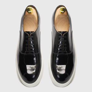 Mocassins pour hommes, nouvelle tendance, brillants, à bout pointu, en cuir de vachette embossé, fermeture éclair, grande taille, style business - Product Image 1