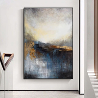 Peinture à l'huile abstraite 100% peinte à la main sur toile, paysage moderne texturé, tableau mural pour la décoration du salon et de l'entrée