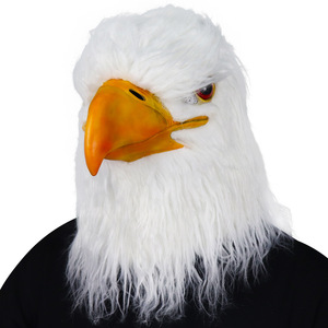 DAMAI White Eagle Head Mask Animal Bird Mask Eagle Claw Hairy Latex Mask with Single Talon for Halloween Carnival Party Costume - Product Image 3