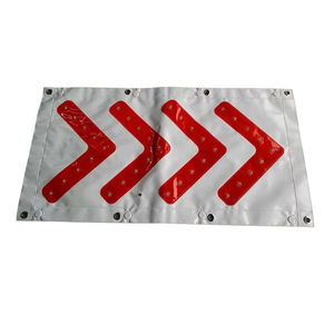 Señal de Advertencia de Tráfico Plegable con Flecha Reflectante LED Solar, de PVC/PET, Alta Visibilidad, para Emergencias en Carretera - Product Image 2