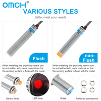 Le détecteur de proximité inductif OMCH M8 de type affleurant détecte 1mm NPN PNP NO NC Options