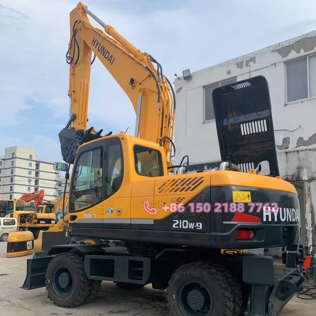90% New Original Hyundai 210w-9 21 Ton Used Wheel Excavator with Engine Gearbox Pump-Korea Origin 2022 Model
