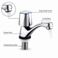 Robinet de lavabo à poignée unique pour salle de bain, mitigeur de lavabo, robinet d'eau pour lavabo