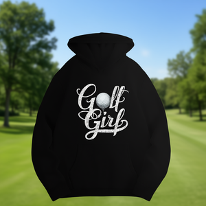 Sweat à capuche décontracté pour femme, imprimé Golf Girl, 100 % polyester tricoté 320g, imprimé par transfert thermique, manches longues, pour l'automne - Product Image 2