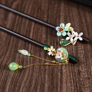 Horquilla de pelo estilo chino vintage, palillo de pelo de madera antiguo para mujer, horquilla retro china con borla de cristal - Product Image 4
