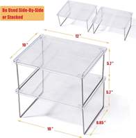 Étagère de rangement transparente pliable et empilable pour comptoir de cuisine, organisateur de rangement pour épices et vaisselle en plastique, gain de place