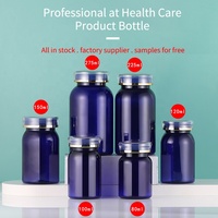 Bouteille de médicaments biodégradables à pilules personnalisée Rmpty avec capuchon de couronne bouteilles en plastique pour pilules Capsule tablette supplément vitamine Maca