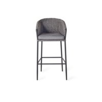 Tabouret de bar simple tissé en corde de fer moderne pour l'extérieur Dwoo Chaise de bar haute de luxe élégante en métal pour le jardin et l'hôtel