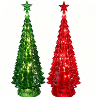 Décoration de table de Noël avec arbre de Noël LED blanc chaud de 38 cm |   Ornement de Noël miniature fonctionnant sur piles