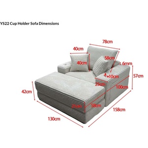 Sofá Cama Esquinero Compacto Moderno, Sillón Reclinable de Espuma Comprimida al Vacío, Sofá de Tela sin Estructura para Sala de Estar en Caja - Product Image 6