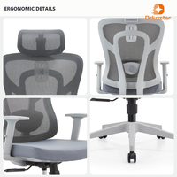 Chaise de bureau ergonomique en maille avec appui-tête réglable, support lombaire et inclinaison à 130° °   Dossier inclinable pour bureau à domicile