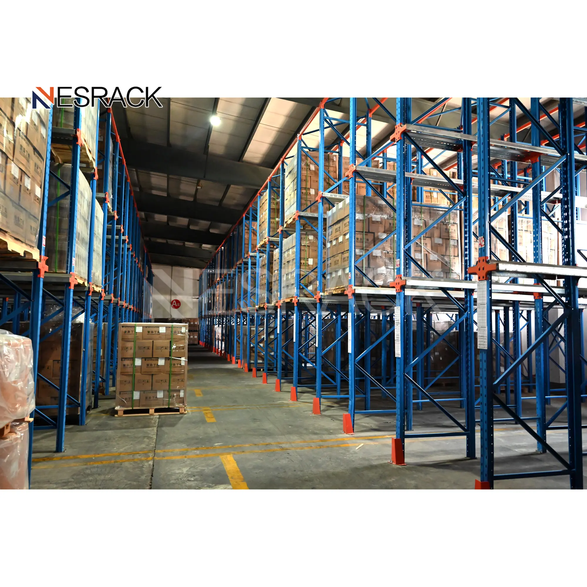 Rack de armazenamento de metal dobrável para serviço pesado Sistema de estantes drive-in para armazém Produtos exportados para a Ásia Venda de armazenamento industrial