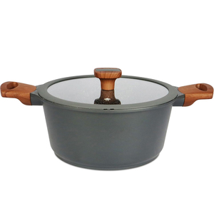 High Quality Modern Metal Ceramic Coated <b>Pot</b> <b>Pan</b> Silicone Glass Lids Soft Touch Handle Non-Stick Die Cast Aluminum Cookware Set - Product Image 5