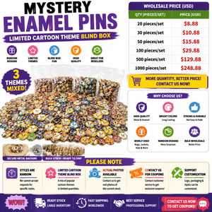 Pin Enamel Misteri Grosir Kotak Acak Tema Kartun Campuran Pin Lencana Logam Grosir - Product Image 1