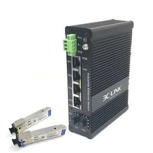 4 5 porte 10 / 100 / 1000 base-tx 1 2 porte 1000 base-fx SWITCH ETHERNET industriale POE esterno