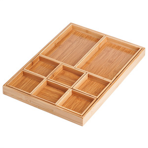 Bamboo Compartment <b>Tray</b> 8-11 Sections Rectangle Multifunction <b>Storage</b> <b>Trays</b> for Snacks Desserts Fruit Tea Serving - Product Image 1