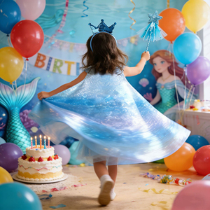 Capa <span class=keywords><strong>de</strong></span> Disfraz <span class=keywords><strong>de</strong></span> Princesa <span class=keywords><strong>de</strong></span> Secado Rápido para Niñas, Capa <span class=keywords><strong>de</strong></span> Unicornio para Fiesta <span class=keywords><strong>de</strong></span> Cumpleaños, Halloween, Cosplay - Product Image 5