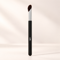 Pinceau de maquillage pour les yeux angulaire de 15,5 cm avec des poils en fibres ultra-douces de 0,07 mm, virole en aluminium épaissie