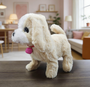 벨 칼라가 달린 전기 개 장난감 세인트 버나드 플러시, 짖는 소리가 나는 애니메이션 애완동물, 어린이용 PP 코튼 충전재 21x24x12.5cm - Product Image 3