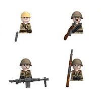 Briques personnalisées WW2, soldat d'armée italienne, officier, casque en pith, ensemble Carcano Beretta pour diorama de wargame N711-N714