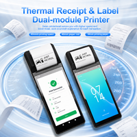 Terminal POS Portátil Android 14.0 con Pantalla Dual de 6 Pulgadas, 2+16GB, Impresora de 58mm, Z300C, NFC, Máquina Epos