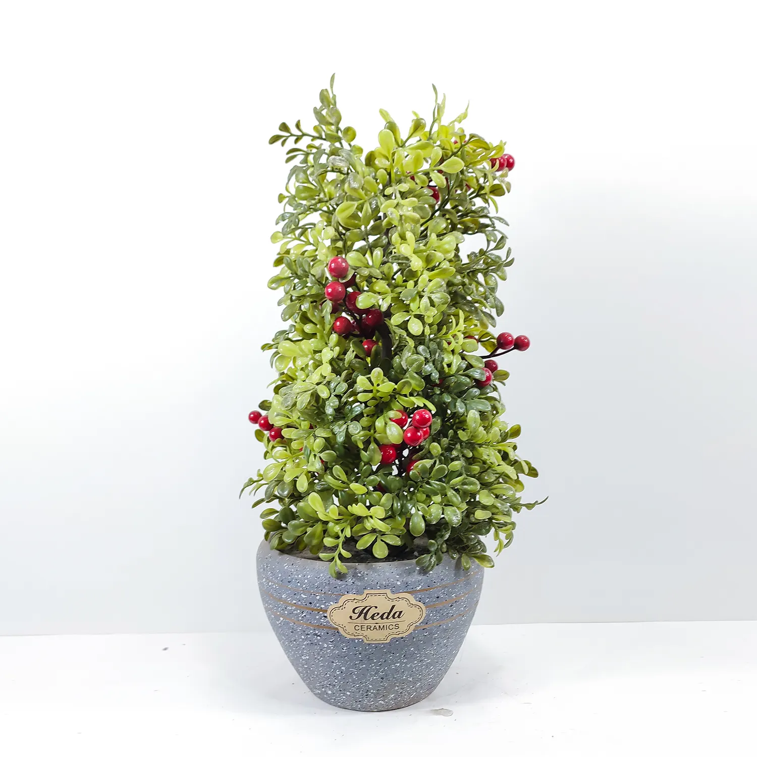 Fabricant d'arbre de Noël 50Cm Pomme de pin Houx rouge Arbre de Noël artificiel