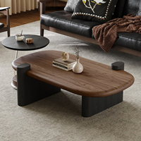 Ensemble de table basse ovale mobile éco-responsable de style moderne du milieu du siècle avec table d'appoint, mobilier de salon de luxe, décoration intérieure design