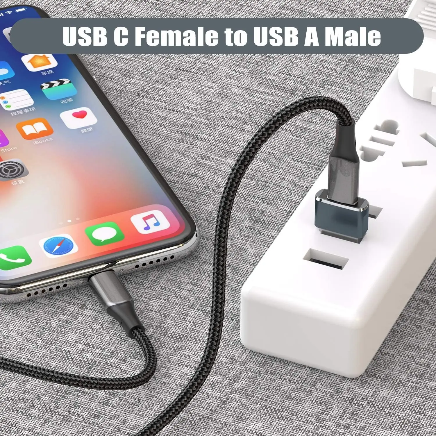USB to USB C Adapter USB-C Female to A Male OTG Charger Type C Converter for Smartwatches Phones Tablets and More