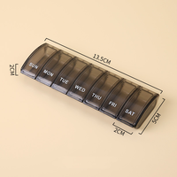 Vente en gros, personnalisation, mini organisateur de pilules hebdomadaire en plastique, boîte à pilules mignonne, étui à comprimés, organisateur de médicaments