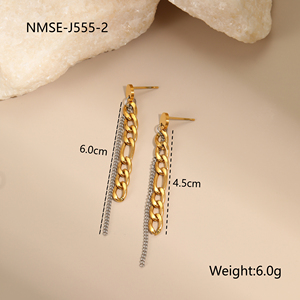 Collier en acier inoxydable tendance, chaîne bicolore 40+5cm, bijoux pour femmes NMSN-J554-3 - Product Image 6