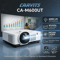 Projecteur laser CAAVITS UST 0.44 6000 Lumens WUXGA 3LCD haute luminosité pour salles de réunion d'entreprise