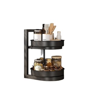 <b>Rotating</b> <b>Spice</b> <b>Rack</b> Double Layer Corner Storage For Kitchen Countertop Multipurpose Organizer - Product Image 5