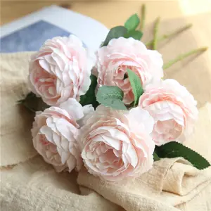 A-133 Artificial Fakes Peony Silk Flowers Single Branch Peony Pink Home Office Wedding Party Flowers Decor