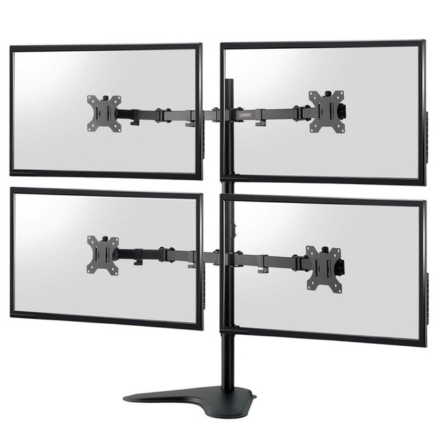 Retractable Arm Four 4 TV Computer Screens Fold Monitors Desk Bracket Quad Monitor Mount Stand