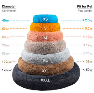 Cojín esponjoso de lujo, accesorios de cama de perro de Donut suave de felpa, sofá calmante lavable, Camas Para Perros, Cama grande personalizada para perros y gatos - Product Image 4