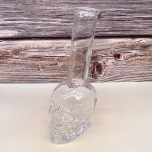 Contenant à boisson en verre vide de 500 ml, super transparent, avec motif tête de mort, tube en verre à long col, large ouverture, vente en gros - Product Image 5