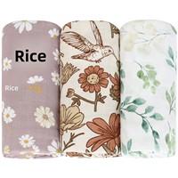 Selimut Bedong Kain Kasa Bambu-Katun Muslin, Kain Pembungkus Bayi Baru Lahir, Handuk Mandi Musim Panas 120x120cm Motif Hewan/Plaid