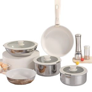 Stainless Steel <b>Cookware</b> Set 304 Non Stick Detachable Handle Oven Safe Universal Gas Stove Use - Product Image 2