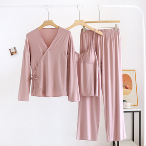 Conjuntos de <span class=keywords><strong>pijama</strong></span> de tres piezas Pijamas Mujer Modal Pijamas Mujer Pijamas de maternidad - Product Image 3