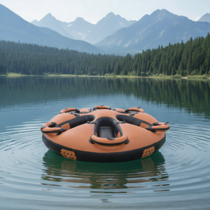 Tube gonflable <span class=keywords><strong>fou</strong></span> de tour de bateau de ski de beignet remorquable de vol de joueur de 6 avec la conception de disco de roulement pour l'usage commercial de <span class=keywords><strong>parc</strong></span> aquatique - Product Image 1