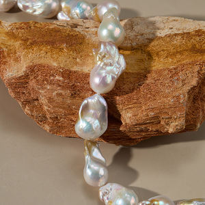 סיטונאי זהב פנינים מעוטרים של מים מתוקים פנינים 13-17 מ "מ לבן עם זהב בארוקה מים פנינה - Product Image 4