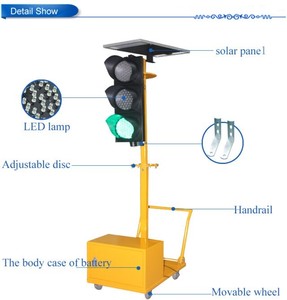 Năng lượng mặt trời không dây di động tín hiệu giao thông màu đỏ/vàng/màu xanh lá cây người dùng thân thiện LED năng lượng mặt trời di động giao thông ánh sáng - Product Image 4