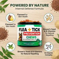 Friandises à mâcher douces anti-puces et tiques pour chats et chiens – Bouteille de vermifuge oral à base de plantes naturelles et de matières premières végétales – Compléments alimentaires pour animaux de compagnie à la prune