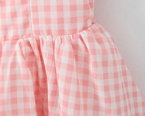 Mini Abito Slip Casual alla Moda con Spalline, Stampa a Quadri Rosa e Chiusura con Cerniera per Signore - Product Image 4