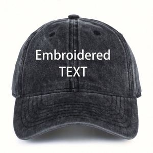 Custom Embroidered Terry Dobby Baseball Cap Vintage Washed Red Adjustable Cotton with White Text for Party Travel and Events - Product Image 3