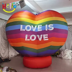 Pride month parade rainbow colorful heart shape signs outdoor inflatables pride