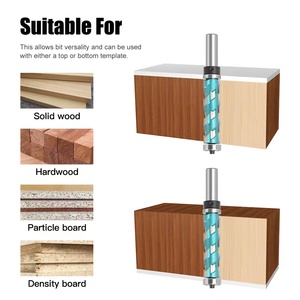 Vástago de 12mm y 1/2 ", al ras embellecedor, rodamiento superior en espiral de carburo sólido, broca de enrutador Cnc, broca de fresado de extremo de corte por compresión, fresado de madera frontal - Product Image 3