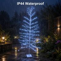 Árbol de Navidad Metálico con Luces LED para Interiores, Blanco Cálido, 1.8m, Clasificación IP44, Luces para Decoración de Exteriores